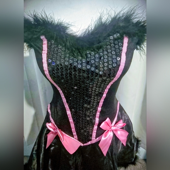 Leg Avenue Black and Pink Sequin Corset Dress Costume - Picture 5 of 7